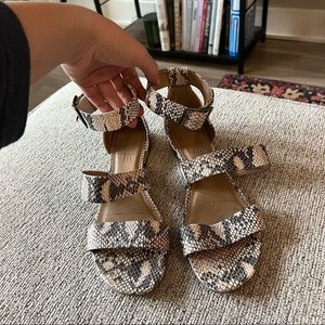 Able snakeskin sandals